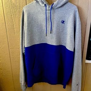 Blue and gray champion hoodie